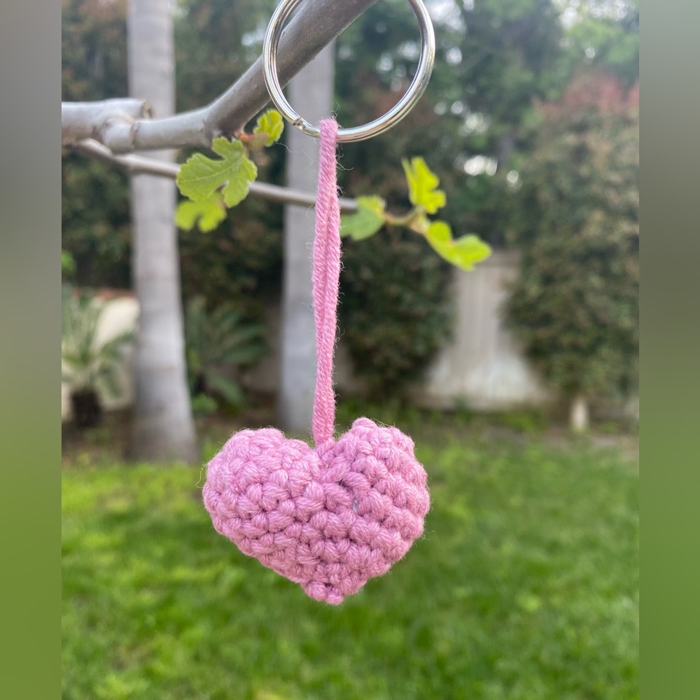 Crochet Heart Keychain